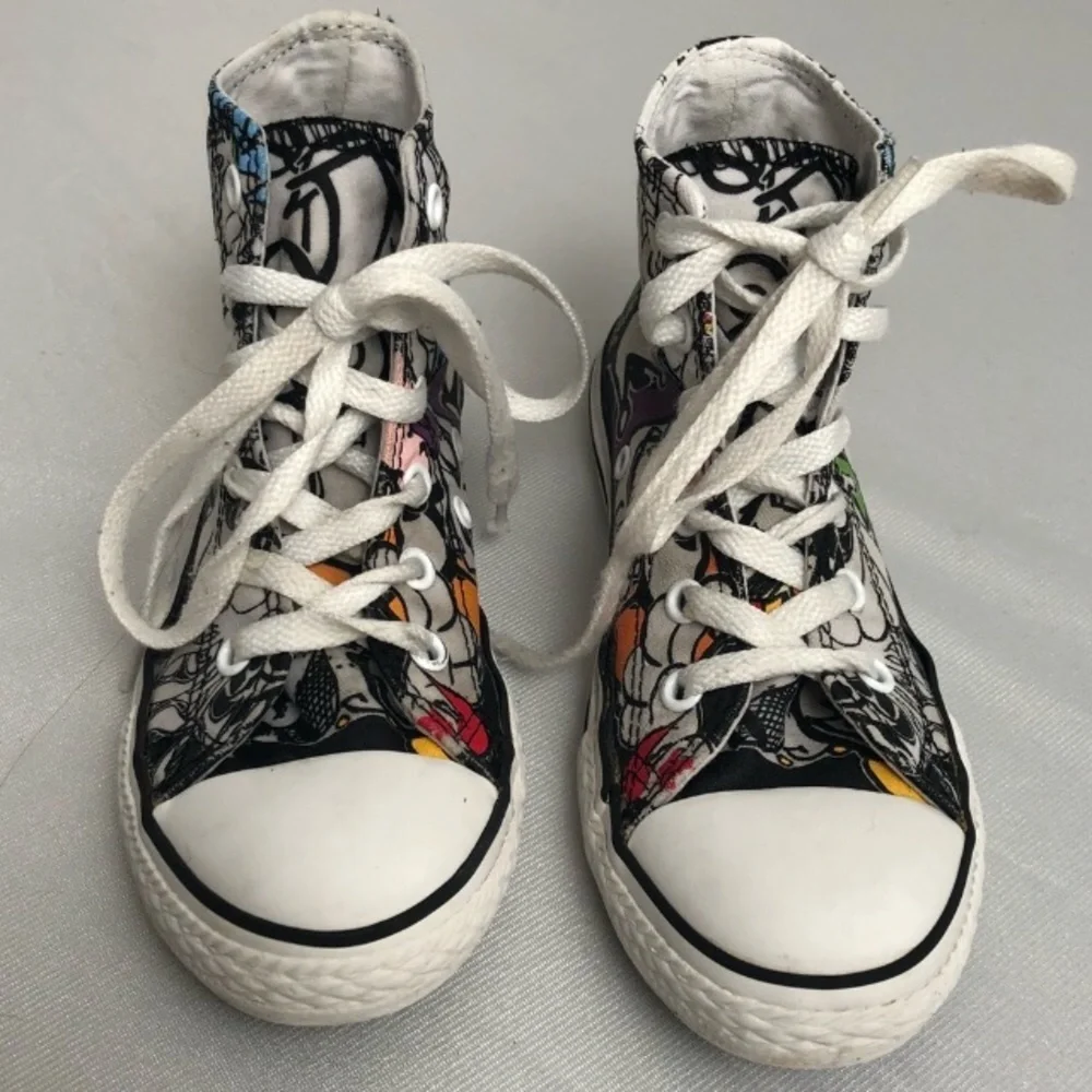 Converse white multicolor cartoon print unisex high top sneakers